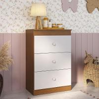 Cômoda Infantil Com 3 Gavetas Doce De Leite Multimóveis Mp2676 Madeirado/branco Madeirado/branco - 7