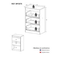 Cômoda Infantil Com 3 Gavetas Doce De Leite Multimóveis Mp2676 Madeirado/branco Madeirado/branco - 8