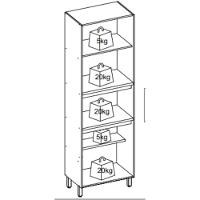 Paneleiro Para 2 Fornos 2 Portas 70cm Paris Indekes Freijo/off White - 7