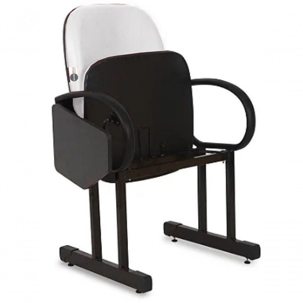 02 Cadeiras Para Auditório Com Prancheta Linha Dallas Auditório Branco - 3