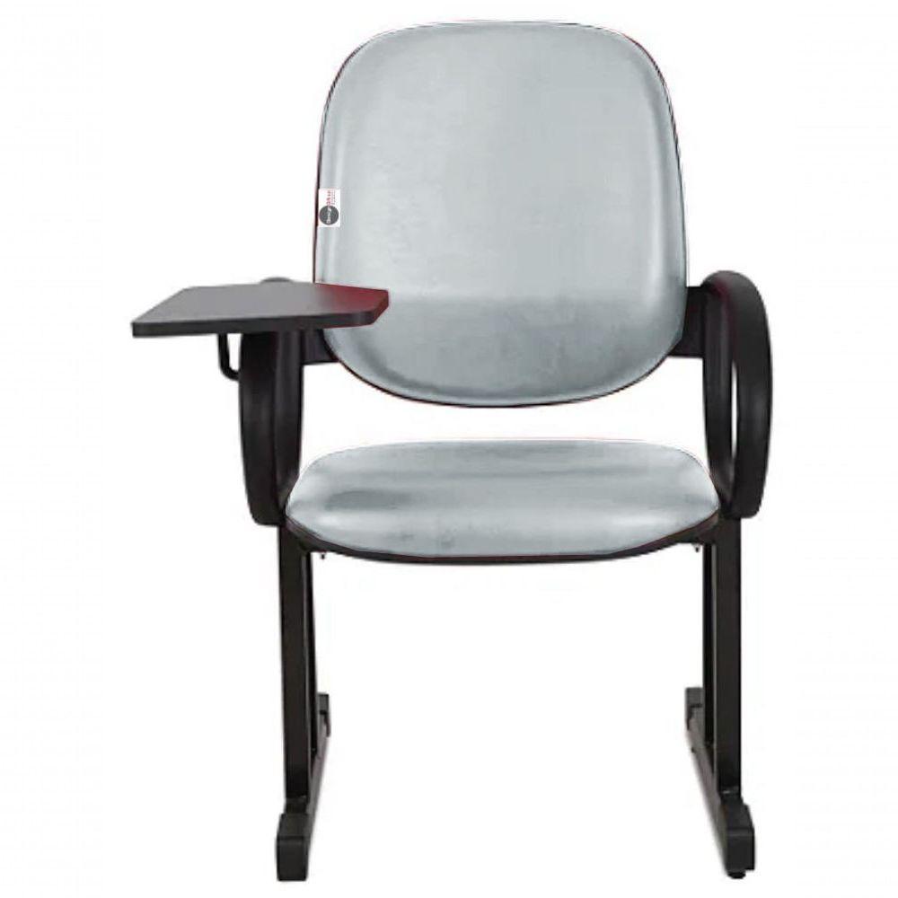 02 Cadeiras Para Auditório Com Prancheta Linha Dallas Auditório Cinza - 5