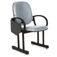 02 Cadeiras Para Auditório Com Prancheta Linha Dallas Auditório Cinza