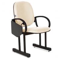 02 Cadeiras Para Auditório Com Prancheta Linha Dallas Auditório Bege