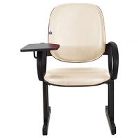 02 Cadeiras Para Auditório Com Prancheta Linha Dallas Auditório Bege - 5