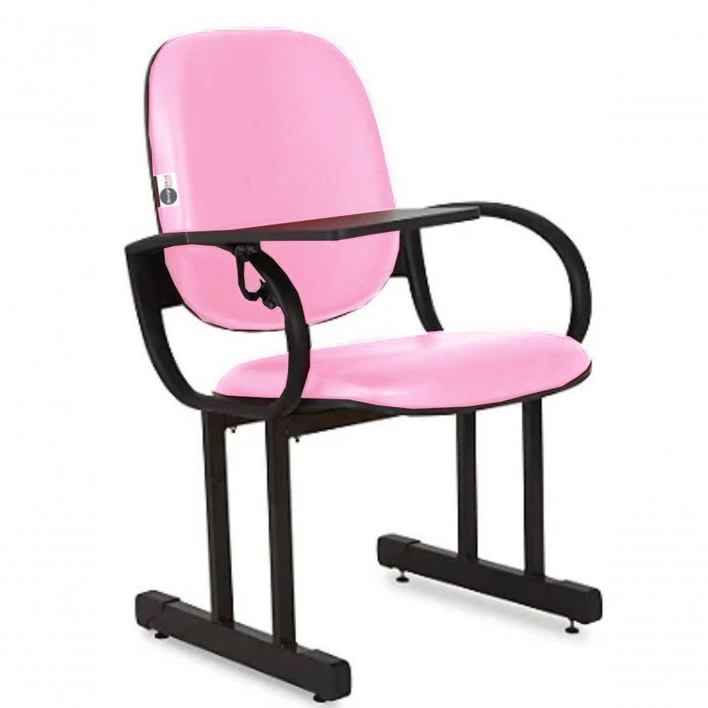 01 Cadeira Para Auditório Com Prancheta Linha Dallas Auditório Rosa - 1