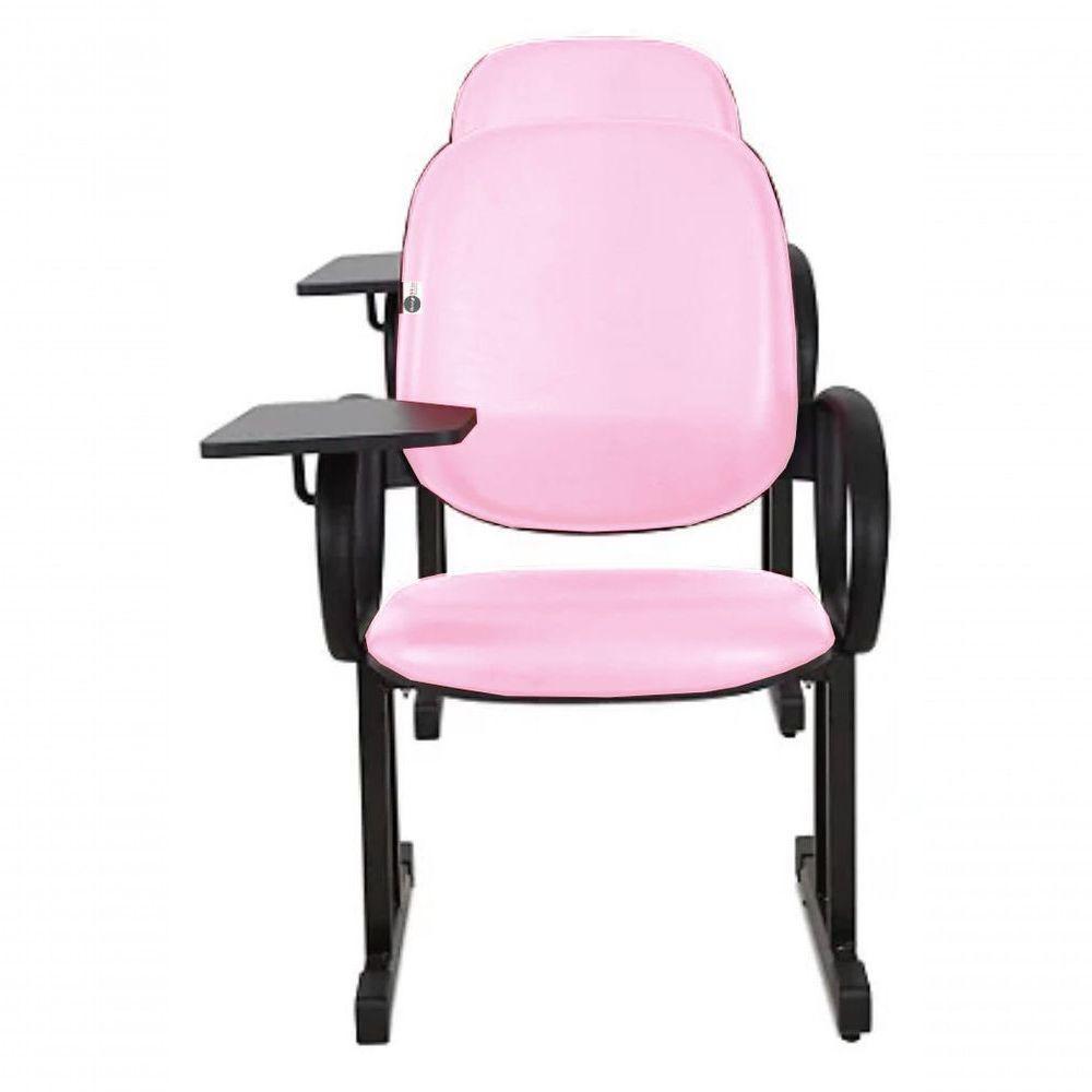 01 Cadeira Para Auditório Com Prancheta Linha Dallas Auditório Rosa - 3