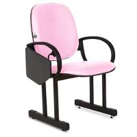 01 Cadeira Para Auditório Com Prancheta Linha Dallas Auditório Rosa - 5