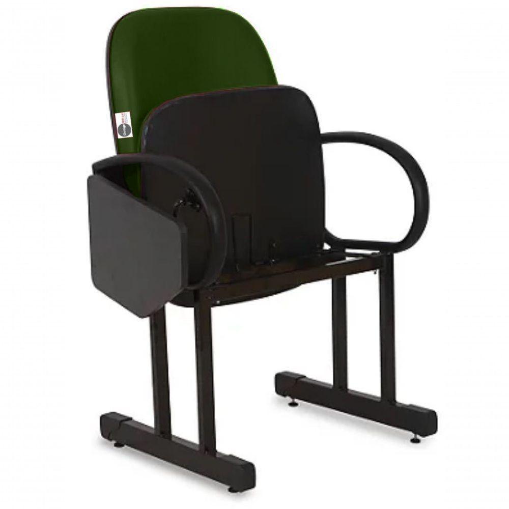 01 Cadeira Para Auditório Com Prancheta Linha Dallas Auditório Verde - 3