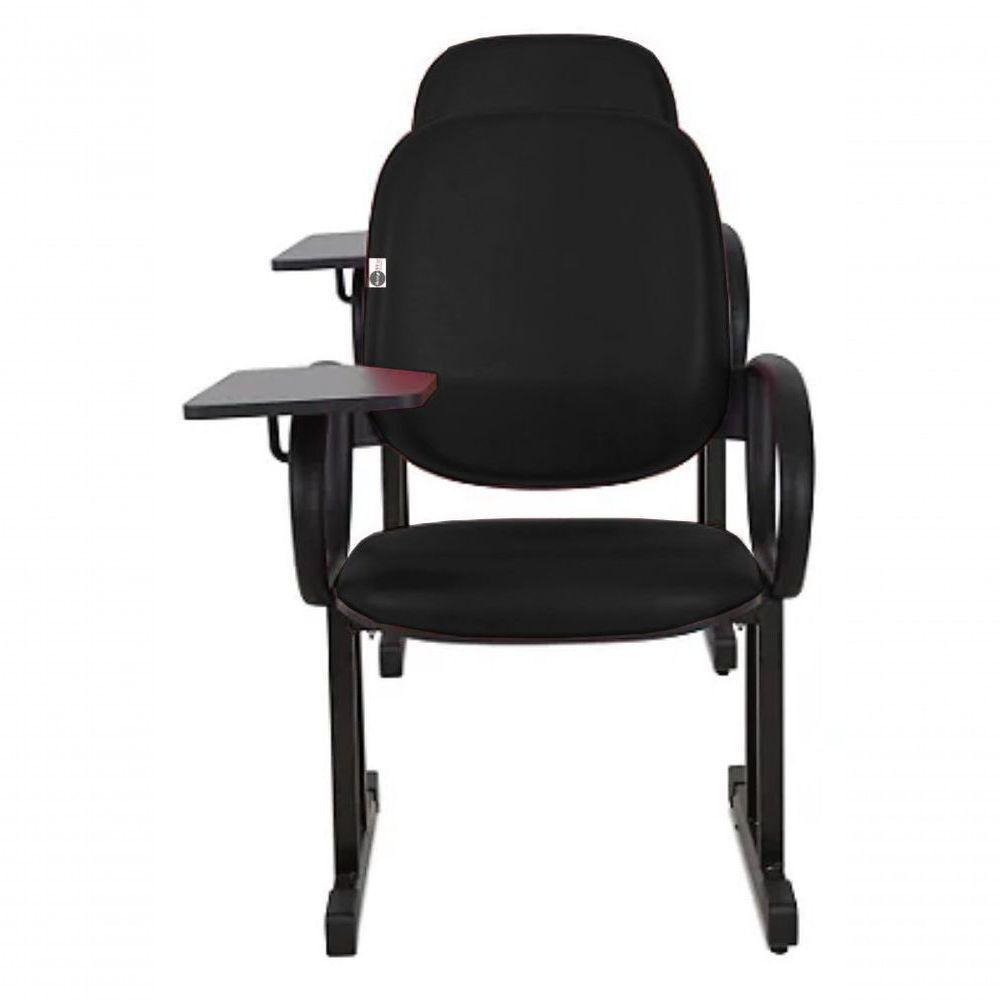 01 Cadeira Para Auditório Com Prancheta Linha Dallas Auditório Preto - 6