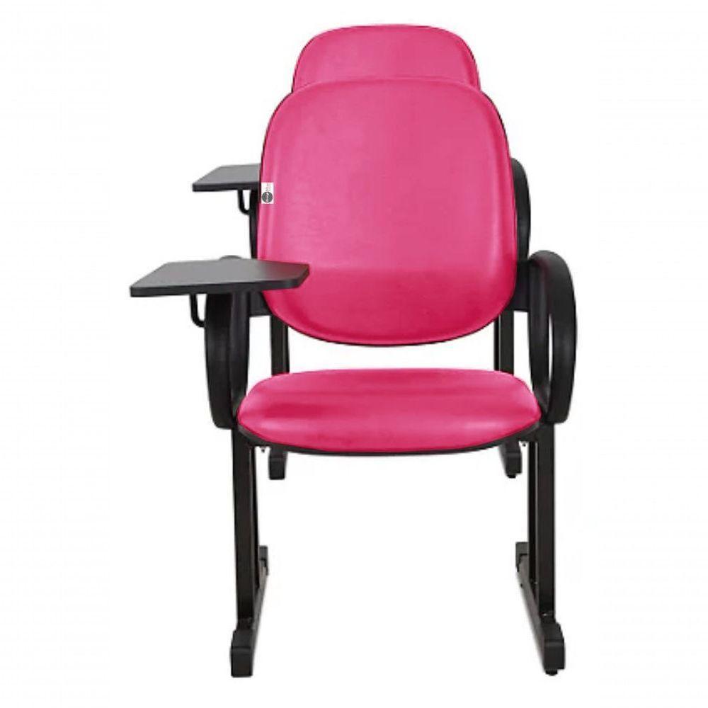 01 Cadeira Para Auditório Com Prancheta Linha Dallas Auditório Rosa - 3