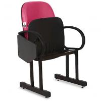 01 Cadeira Para Auditório Com Prancheta Linha Dallas Auditório Rosa