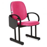 01 Cadeira Para Auditório Com Prancheta Linha Dallas Auditório Rosa - 5