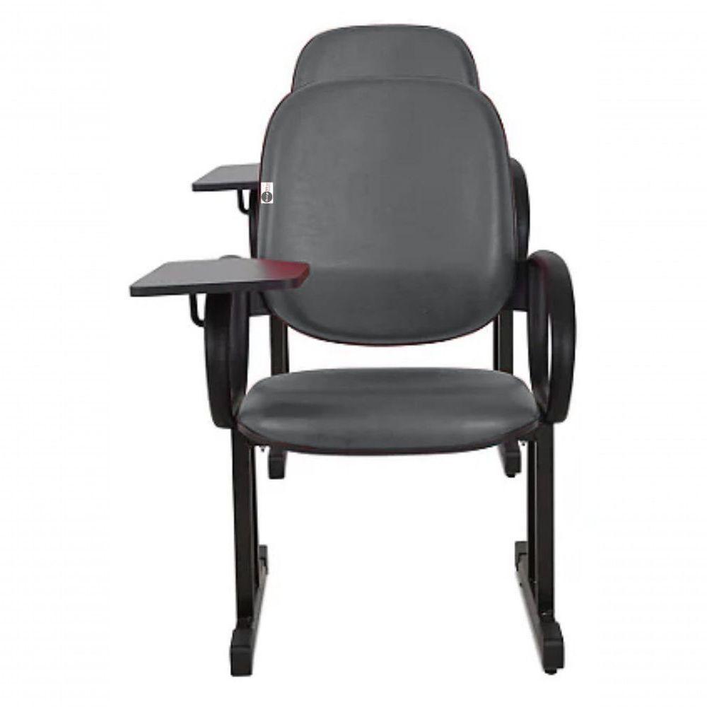 01 Cadeira Para Auditório Com Prancheta Linha Dallas Auditório Marrom - 3