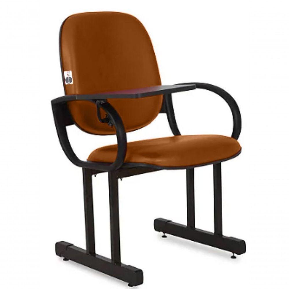 01 Cadeira Para Auditório Com Prancheta Linha Dallas Auditório Marrom - 1