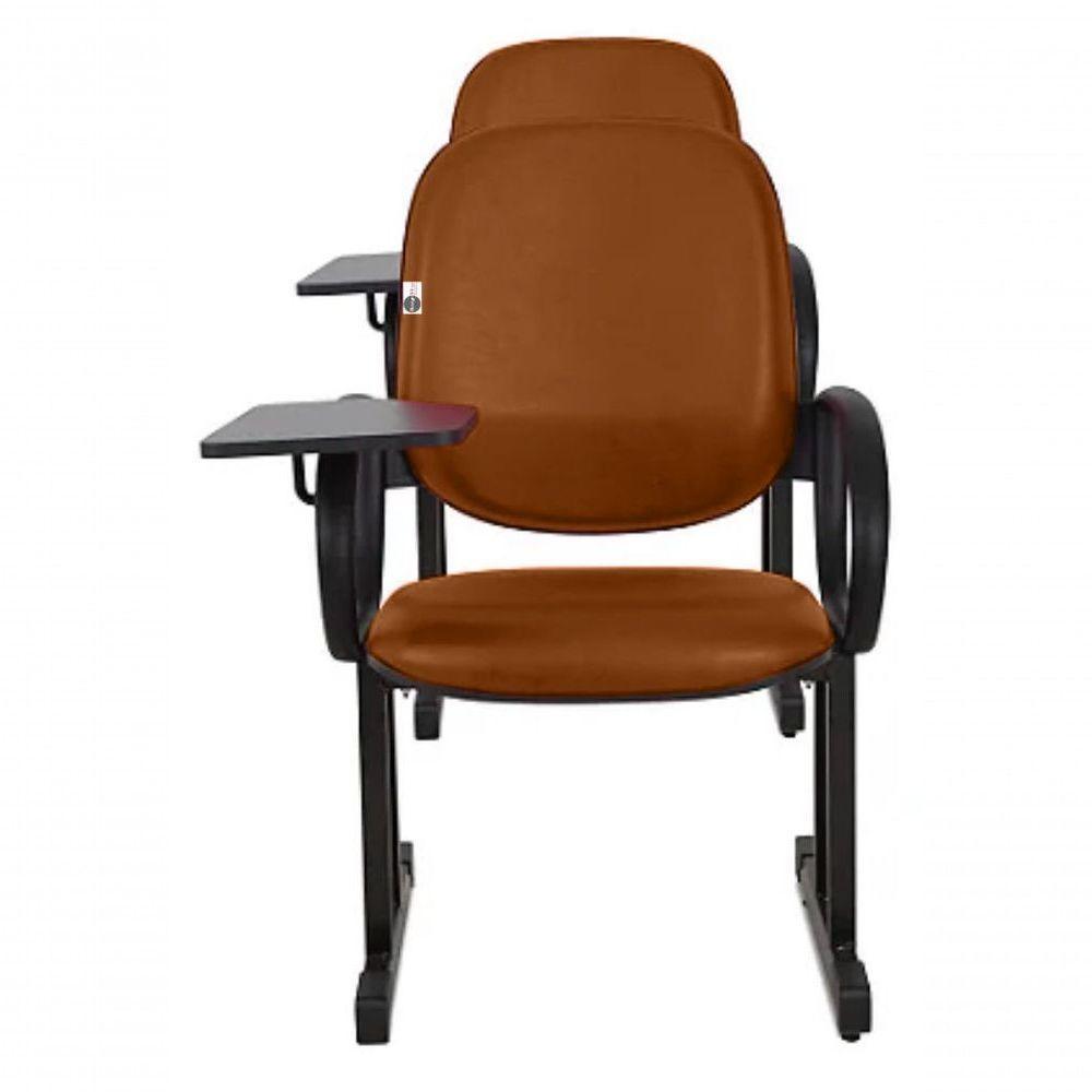 01 Cadeira Para Auditório Com Prancheta Linha Dallas Auditório Marrom - 3