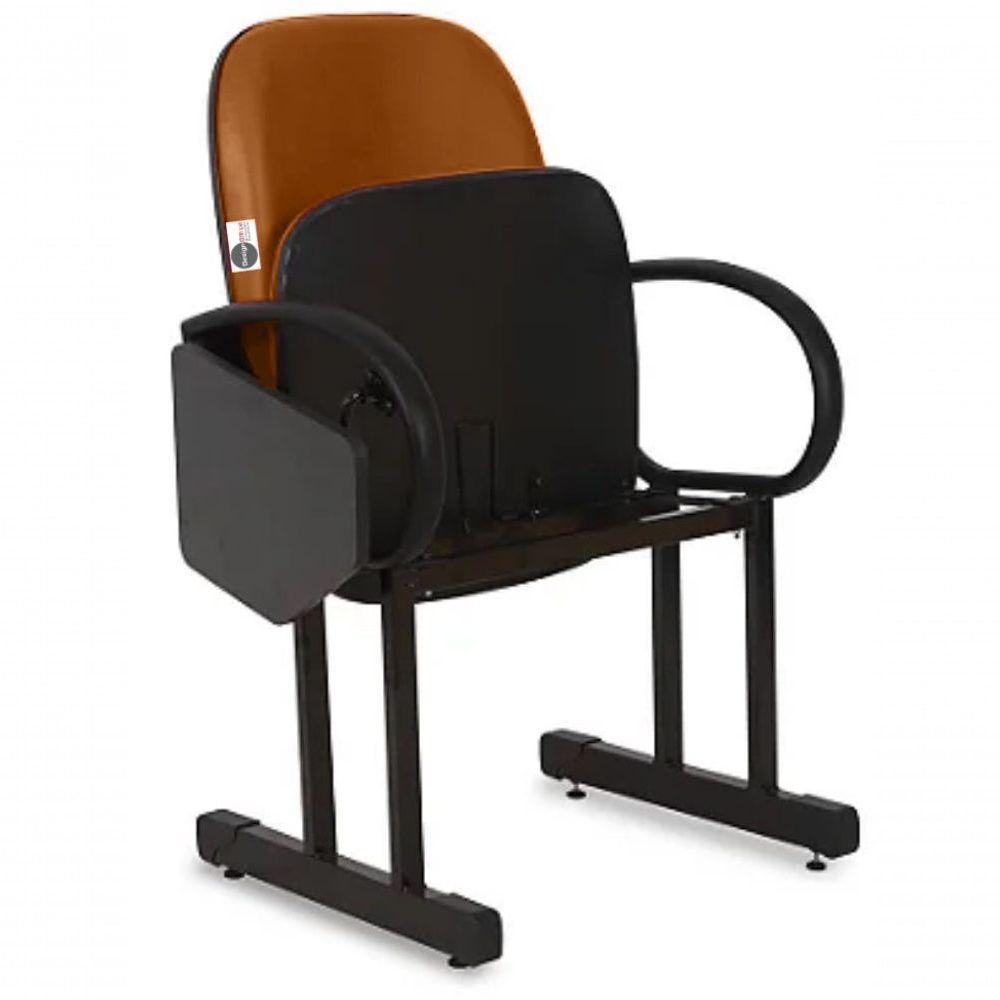 01 Cadeira Para Auditório Com Prancheta Linha Dallas Auditório Marrom - 4