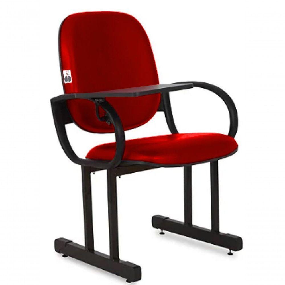 01 Cadeira Para Auditório Com Prancheta Linha Dallas Auditório Vermelho - 1