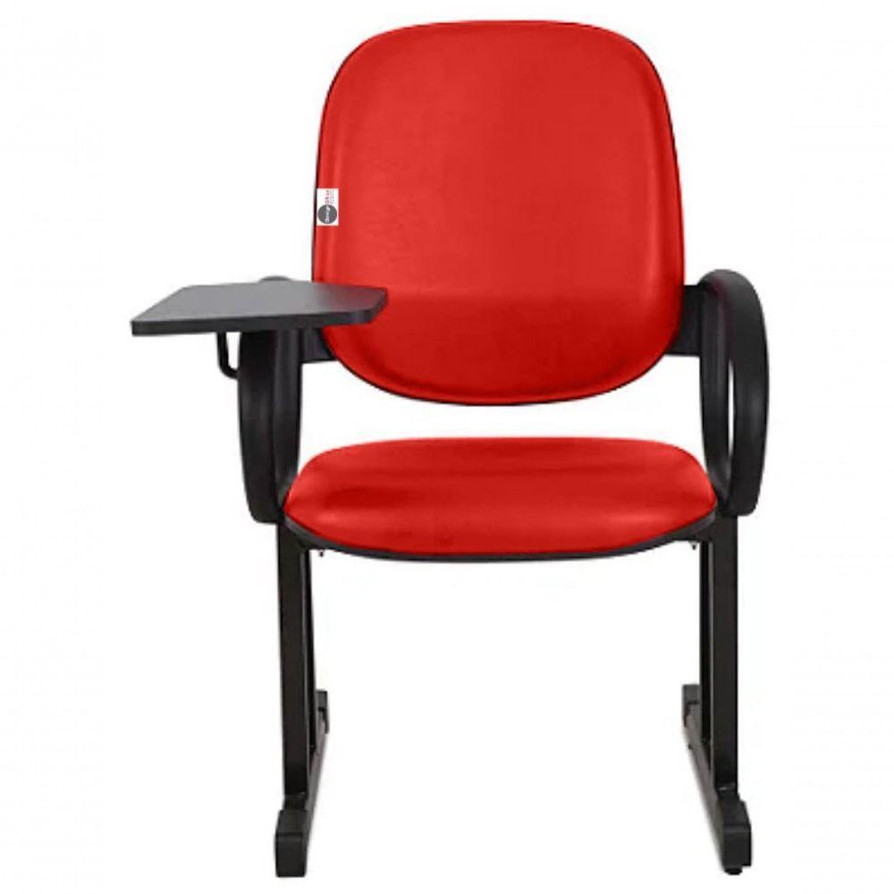01 Cadeira Para Auditório Com Prancheta Linha Dallas Auditório Vermelho - 3
