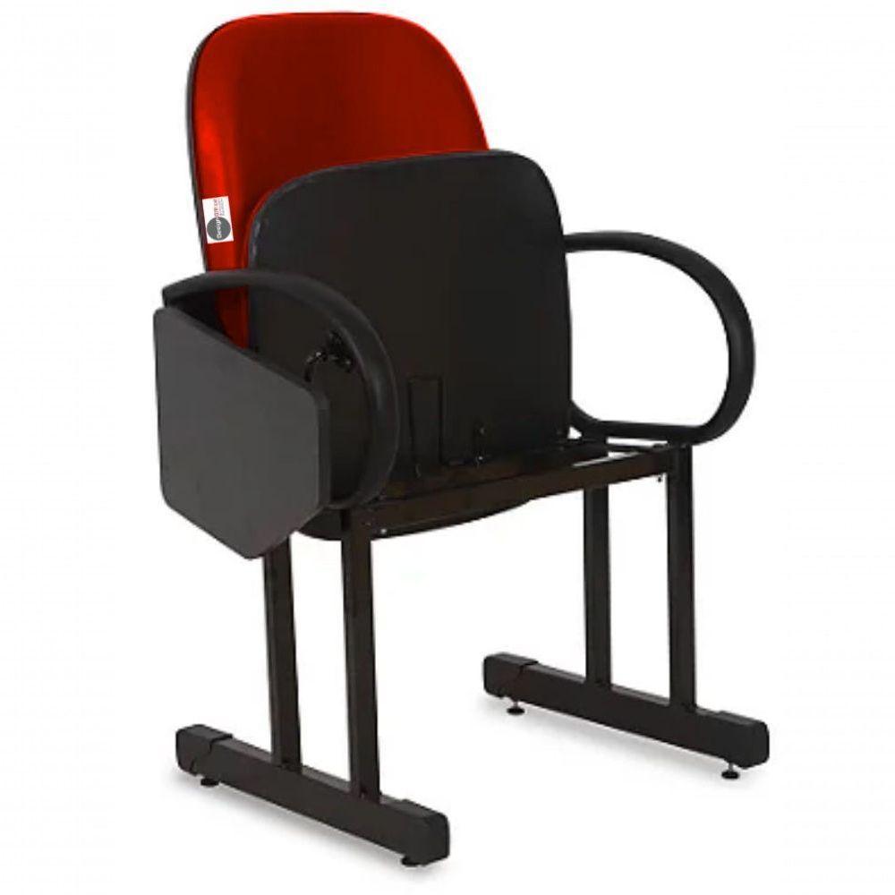 01 Cadeira Para Auditório Com Prancheta Linha Dallas Auditório Vermelho - 6