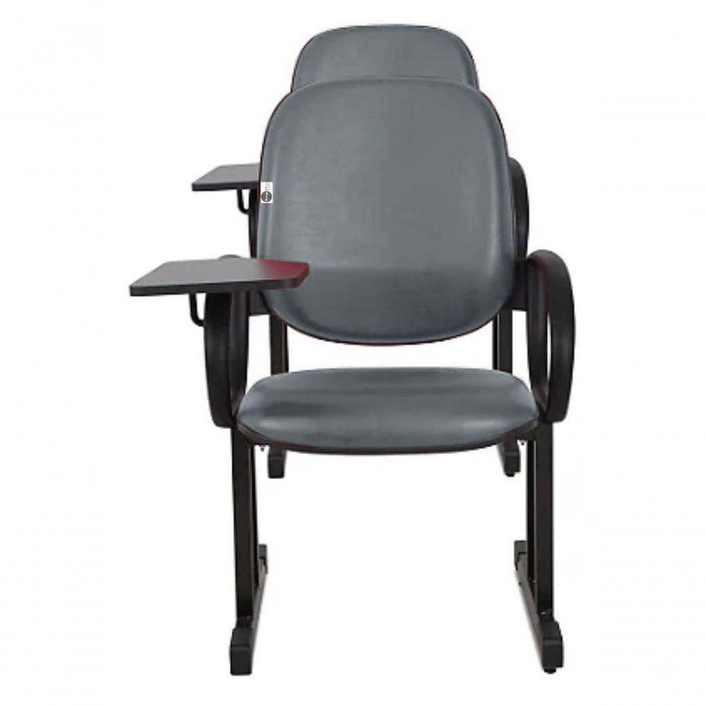 01 Cadeira Para Auditório Com Prancheta Linha Dallas Auditório Cinza - 4