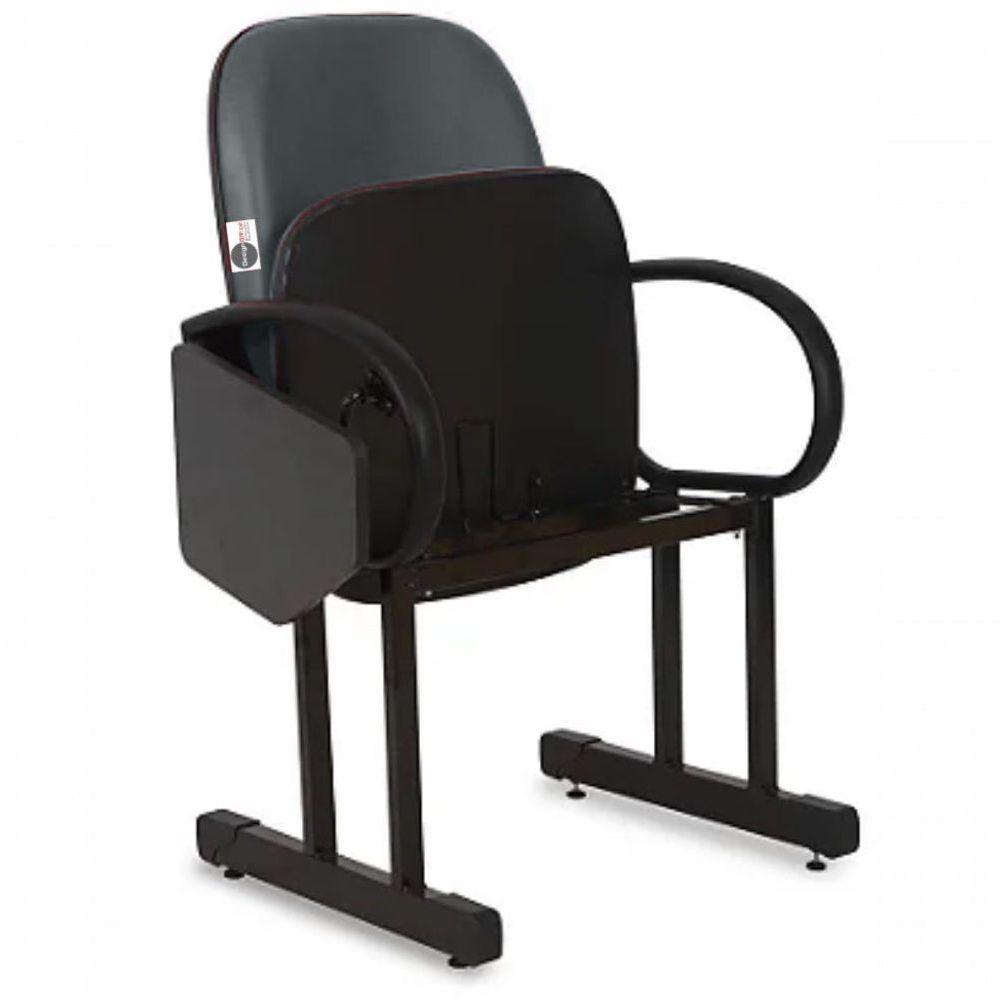 01 Cadeira Para Auditório Com Prancheta Linha Dallas Auditório Cinza - 5