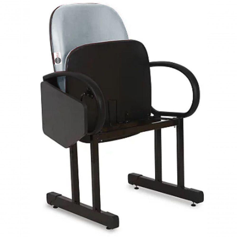 01 Cadeira Para Auditório Com Prancheta Linha Dallas Auditório Cinza - 4
