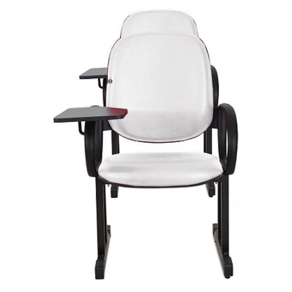 01 Cadeira Para Auditório Com Prancheta Linha Dallas Auditório Branco - 2