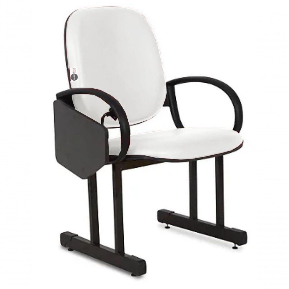 01 Cadeira Para Auditório Com Prancheta Linha Dallas Auditório Branco - 5
