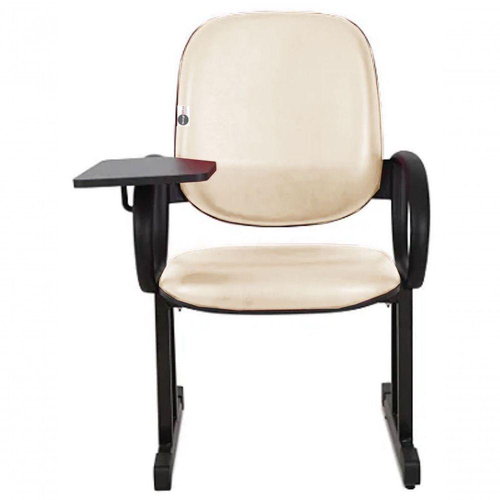 01 Cadeira Para Auditório Com Prancheta Linha Dallas Auditório Bege - 6
