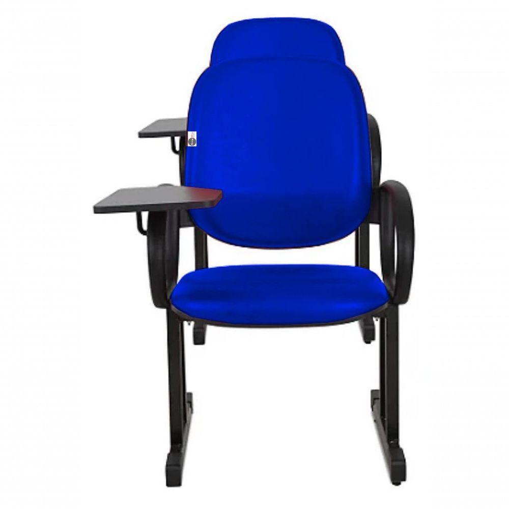 01 Cadeira Para Auditório Com Prancheta Linha Dallas Auditório Azul - 3