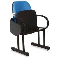 01 Cadeira Para Auditório Com Prancheta Linha Dallas Auditório Azul