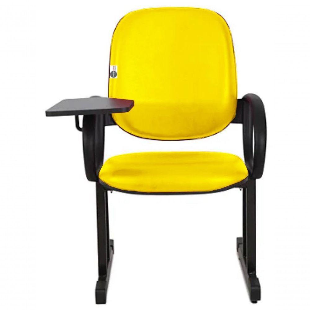 01 Cadeira Para Auditório Com Prancheta Linha Dallas Auditório Amarelo - 4