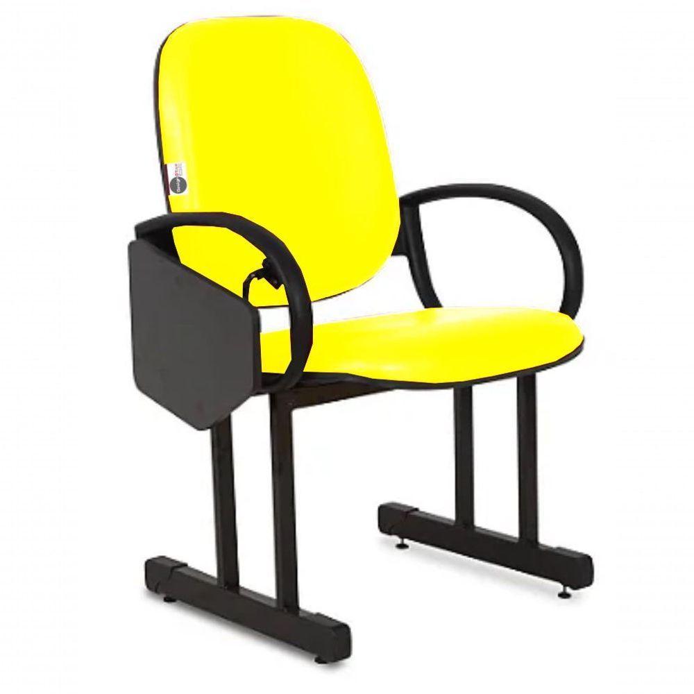 01 Cadeira Para Auditório Com Prancheta Linha Dallas Auditório Amarelo - 5