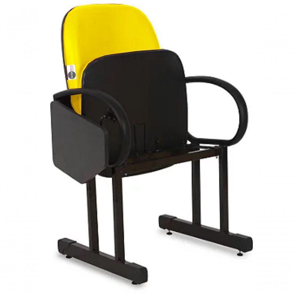 01 Cadeira Para Auditório Com Prancheta Linha Dallas Auditório Amarelo - 6