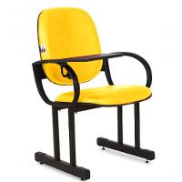 01 Cadeira Para Auditório Com Prancheta Linha Dallas Auditório Amarelo - 1