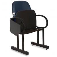 01 Cadeira Para Auditório Com Prancheta Linha Dallas Auditório Azul