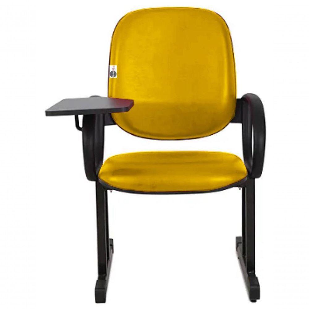 01 Cadeira Para Auditório Com Prancheta Linha Dallas Auditório Amarelo - 6
