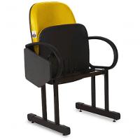 01 Cadeira Para Auditório Com Prancheta Linha Dallas Auditório Amarelo