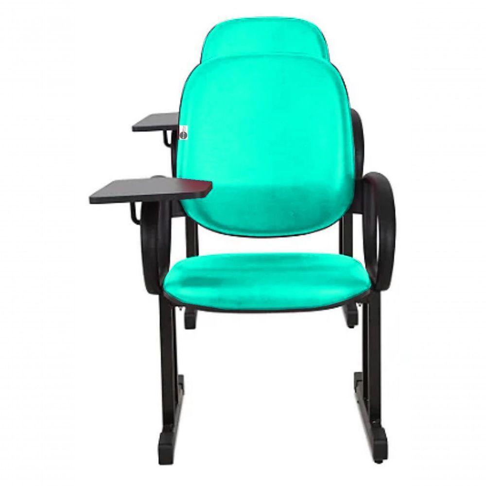 02 Cadeiras Para Auditório Com Prancheta Linha Dallas Auditório Verde - 6