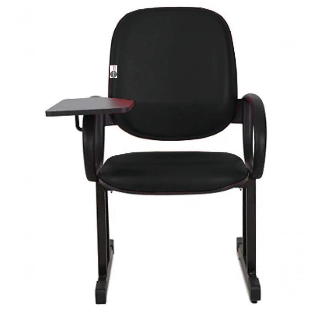 02 Cadeiras Para Auditório Com Prancheta Linha Dallas Auditório Preto - 5