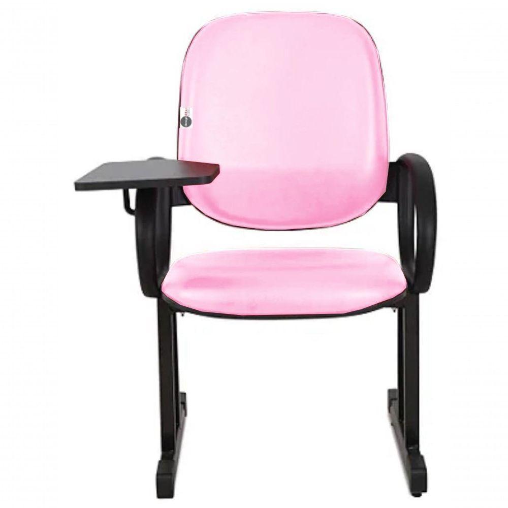 02 Cadeiras Para Auditório Com Prancheta Linha Dallas Auditório Rosa - 4