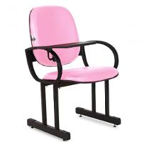 02 Cadeiras Para Auditório Com Prancheta Linha Dallas Auditório Rosa - 6