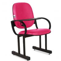 02 Cadeiras Para Auditório Com Prancheta Linha Dallas Auditório Rosa - 3