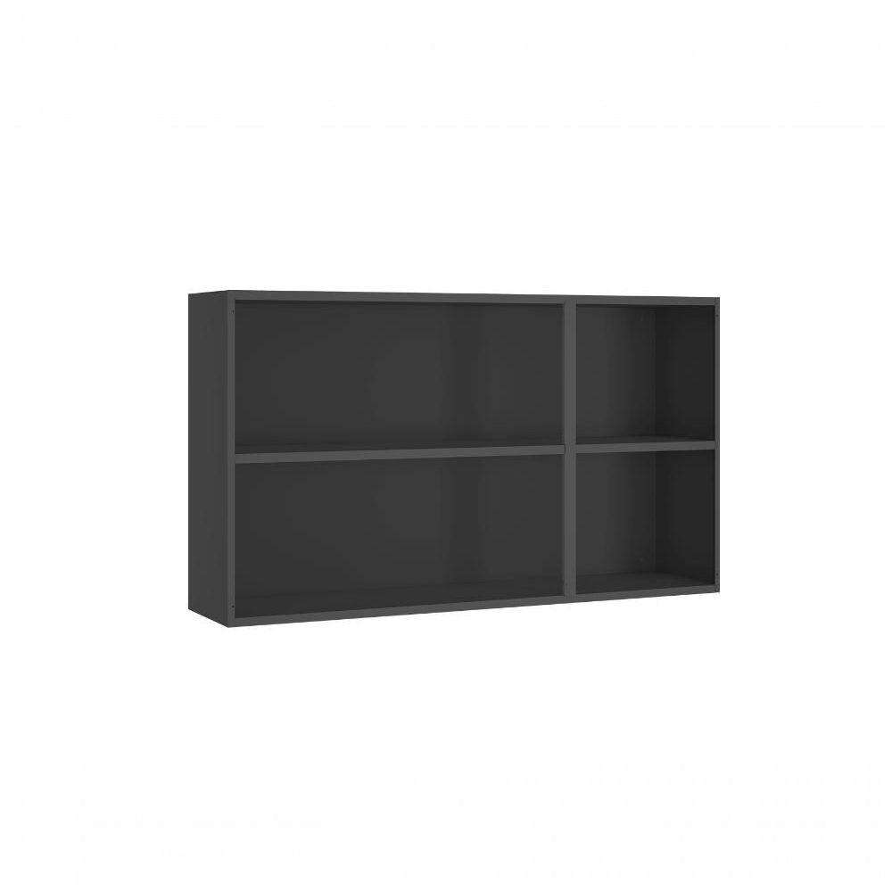 Armário Aéreo Alto Com vidro Cozinhas Itatiaia Exclusive 3 Portas Grafite - 2