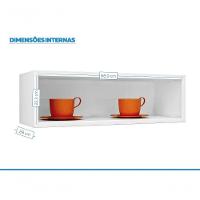 Armário Aéreo Cozinhas Itatiaia Luce 1 Porta Horizontal Preto - 2