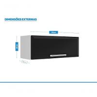 Armário Aéreo Cozinhas Itatiaia Luce 1 Porta Horizontal Preto - 3