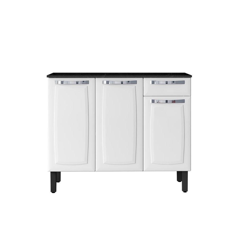 Balcão De Cozinha Itatiaia Rose Em Aço 3 Portas E 1 Gaveta - 1