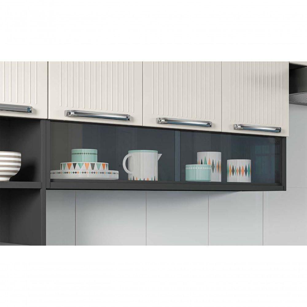 Armário Cozinhas Itatiaia Midi Pop Art i3 3 Portas com Nicho Grafite e branco - 5