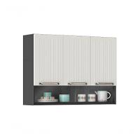 Armário Cozinhas Itatiaia Midi Pop Art i3 3 Portas com Nicho Grafite e branco - 3