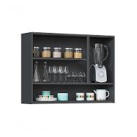 Armário Cozinhas Itatiaia Midi Pop Art i3 3 Portas com Nicho Grafite e branco